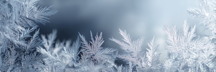 Fototapeta premium Close up of snowflakes on a branch.