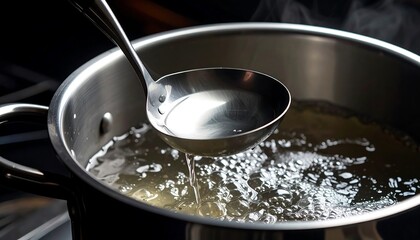 Cooking oil in a large pot