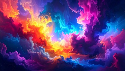 Abstract swirling clouds of vibrant color (1)