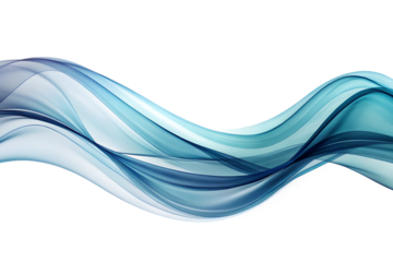 Elegant blue wave isolated on transparent background, offering a serene and sophisticated aesthetic, perfect for conveying calmness and professionalism