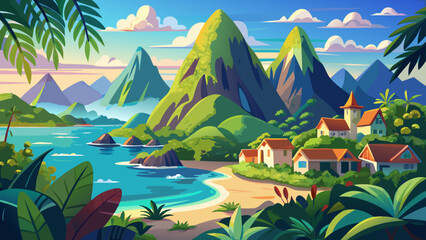 Pitons Management Area, Saint Lucia (Caribbean), is famous for its twin volcanic spires rising dramatically from the Caribbean Sea amidst lush tropical landscapes.