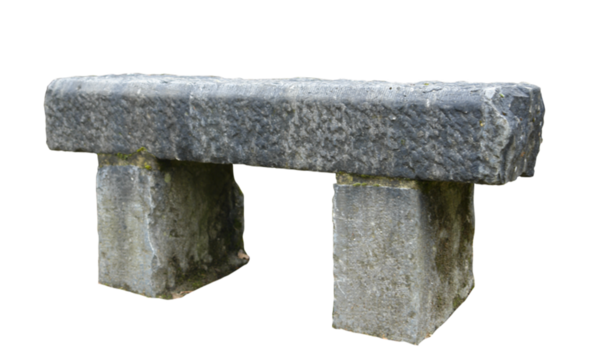 Ancient stone bench or table on a dark background