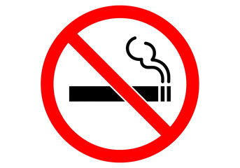 Red prohibition sign with a diagonal line indicating forbidden or not allowed actions isolated on transparent background