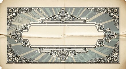 Vintage Ornate Certificate Border on Old Paper.