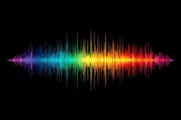 Vibrant Rainbow Sound Wave Abstract Art