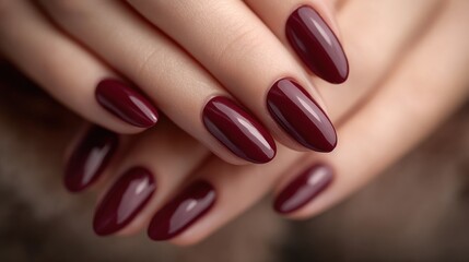 Burgundy Nails: A Close-Up of Elegant Manicure