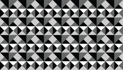 Seamless black and white geometric pattern made of repeating triangles, creating a bold and modern abstract background suitable for wallpapers, textiles, or digital projects