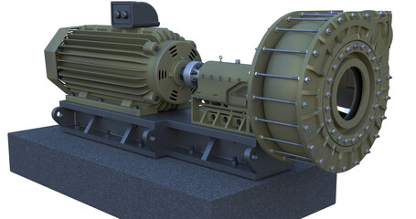 Power Transmission in Industry: Coupled Motor and Centrifugal Pump
