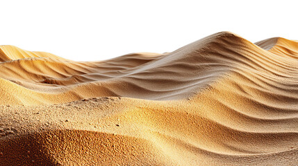 PNG of Golden dunes create a serene desert landscape, showcasing the natural beauty of undulating sand formations.