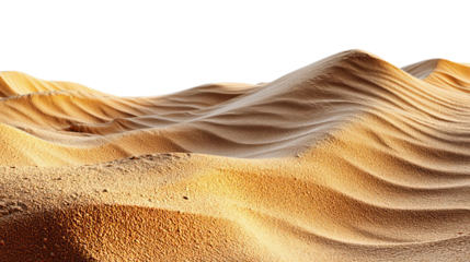 PNG of Golden dunes create a serene desert landscape, showcasing the natural beauty of undulating sand formations.
