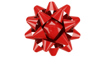 Red  star bow isolated on transparent background