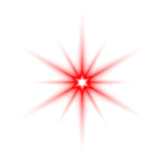 Obraz premium Glowing Red Starburst Light Effect with Transparent Background – Bright Radiant Sparkle Explosion, Abstract Neon Energy Flash, Digital Glow Illustration