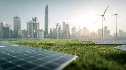 Fototapeta premium Green City: Sustainable Energy Solution