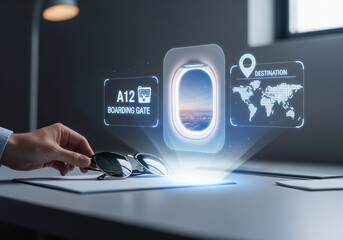 Futuristic Holographic Travel Planning Interface
