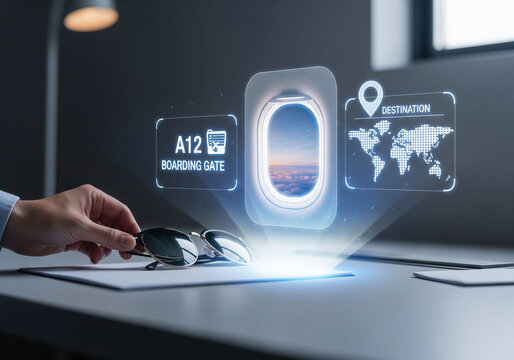 Futuristic Holographic Travel Planning Interface