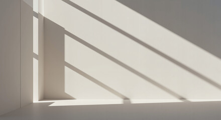 Abstract Modern Minimalist background with shadows on white wall  