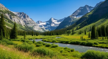 Untouched natural scenery with crystal skies above.