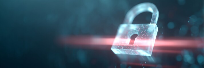 Lock with a keyhole is shown in a blue background.