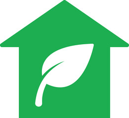 Eco building house with leaf