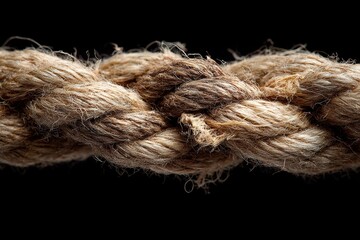 Fraying Rope. Danger of a Breaking Twine and Risks of Weak String in a Rope