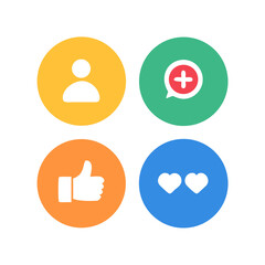 Minimal Flat Social Media Icons