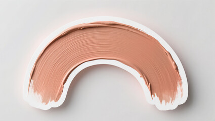 Fototapeta premium Soft clay-colored paint arc on a clean white surface