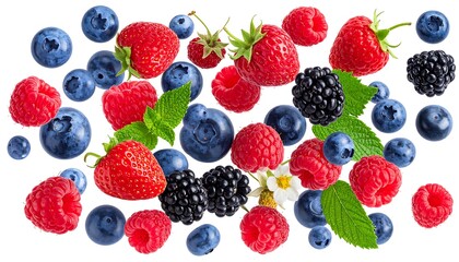 Colorful assortment of fresh berries