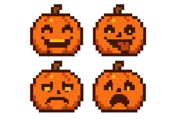 Pixel Pumpkin Faces (Halloween)