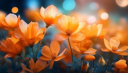 Obraz premium Beautiful Flowers Blossom Petals Flora Plants Close Up Blur Background Colorful Orange Floral Botanicat Summer Spring Nature Wallpaper