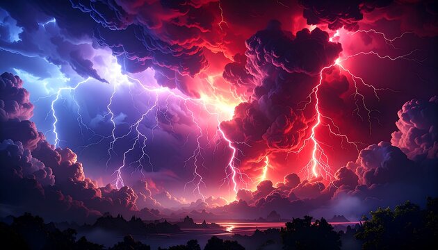 A dramatic, vibrant depiction of a powerful storm