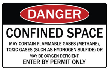 Confined space sign logo, icon, sticker, label, emblem, stamp, symbol, black, line, flat vector, isolated illustration.