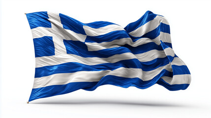 Obraz premium flag of greece waving , isolated on white background 
