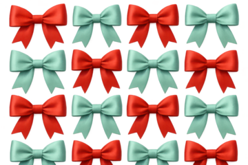 Elegant red and blue ribbons isolated on transparent background for design use