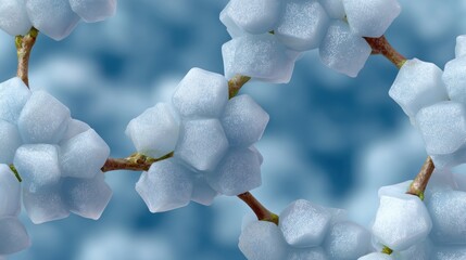medical chemistry art, a professional, clean background pattern with stylized insulin molecule diagrams in a repeating grid soft blue and white colors give it a scientific look ideal for medical