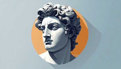 Detailed illustration of a classical bust