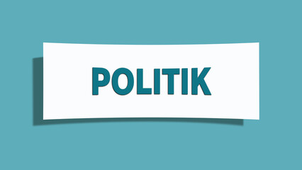 Politik (policy) - A card isolated on light green background.