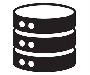 Database server silhouette icon representing data storage and network