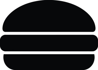 Burger with Bun and Patty Silhouette Icon


