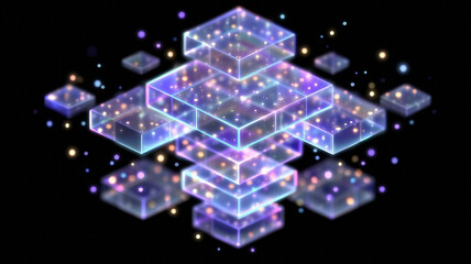 Neural network, geometric digital network, overlapping, black background, blue, neural brain, networking through ai, conceptual artwork

