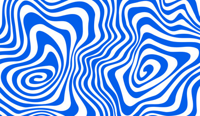 Abstract Swirl Psychedelic Groovy Pattern. Wavy Spiral Vector Background. Funky Liquid Shape Texture.