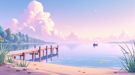 sunrise over the lake