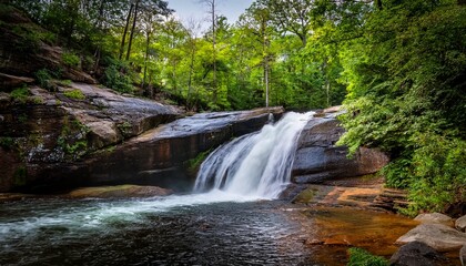 Fototapeta premium Moore Cove Waterfall In Pisgah National Forest Brevard Nc
