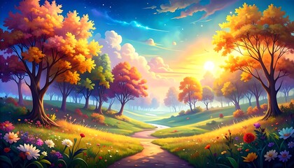 Colorful autumnal landscape