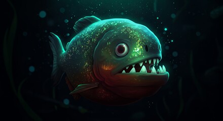 Cartoonish deep sea fish illustration