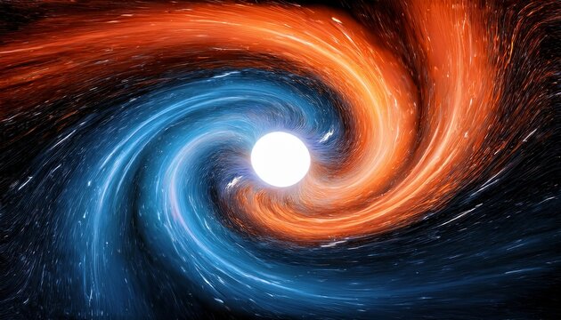 Vibrant Black Hole Accretion Disk Showcases Swirling Colors Of Orange And Blue Representing Extreme Gravitational Forces And Cosmic Energy Dynamic Motion Evokes Sense Of Awe And Wonder
