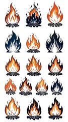 Various fire illustrations