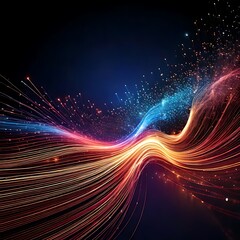 Abstract swirling lines of light