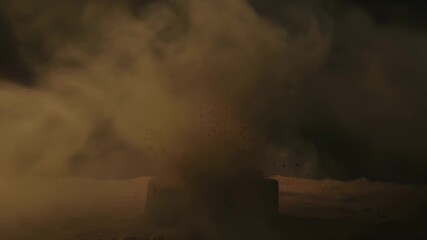 Abstract hazy cloud of brown/beige particles - Powered by Adobe