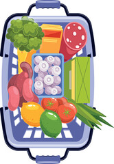 Product shopping basket vector illustration