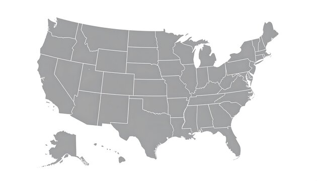 Gray map of the United States